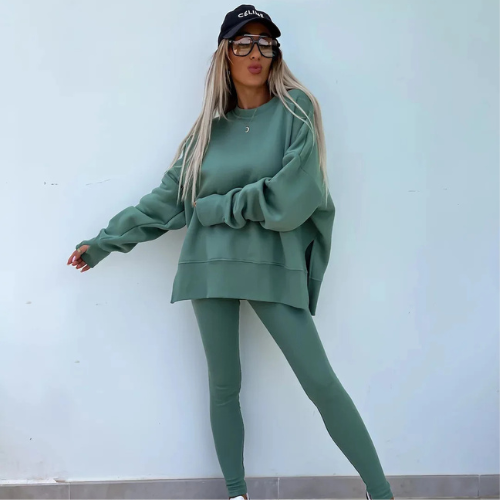 Glamsta - Casual Long Sleeve Sweatshirt and Pants Set - Glamsta™