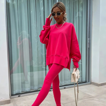 Glamsta - Casual Long Sleeve Sweatshirt and Pants Set - Glamsta™