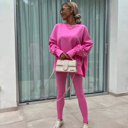 Glamsta - Casual Long Sleeve Sweatshirt and Pants Set - Glamsta™