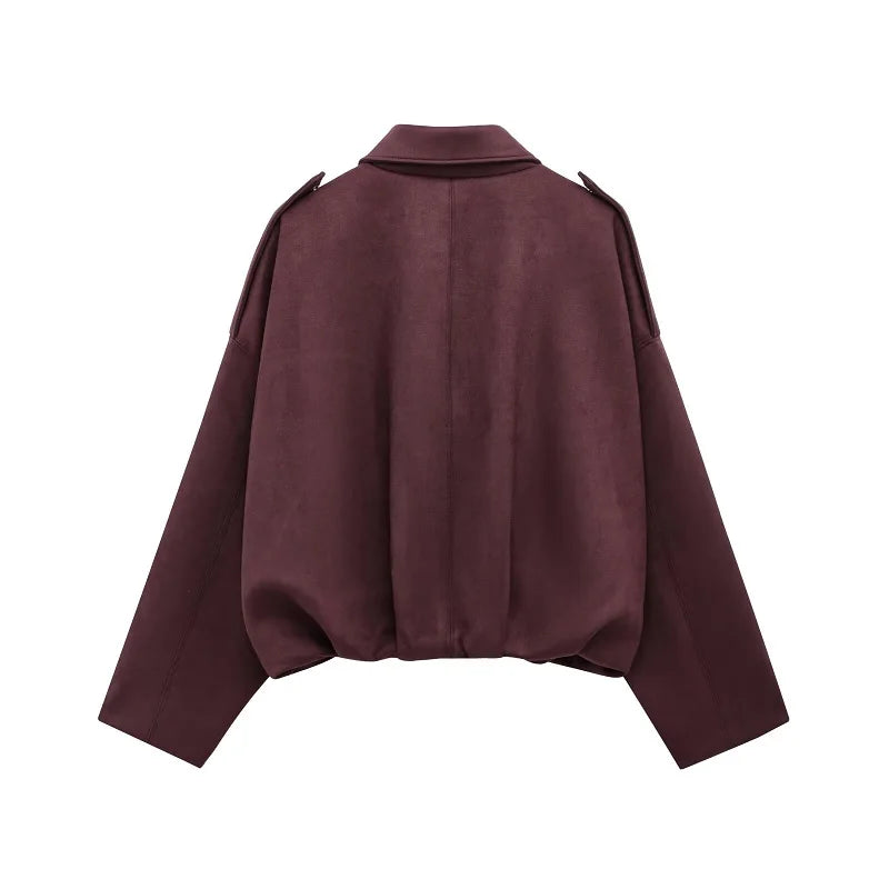 Glamsta - Suede Bomber Jack Oversized - Glamsta™
