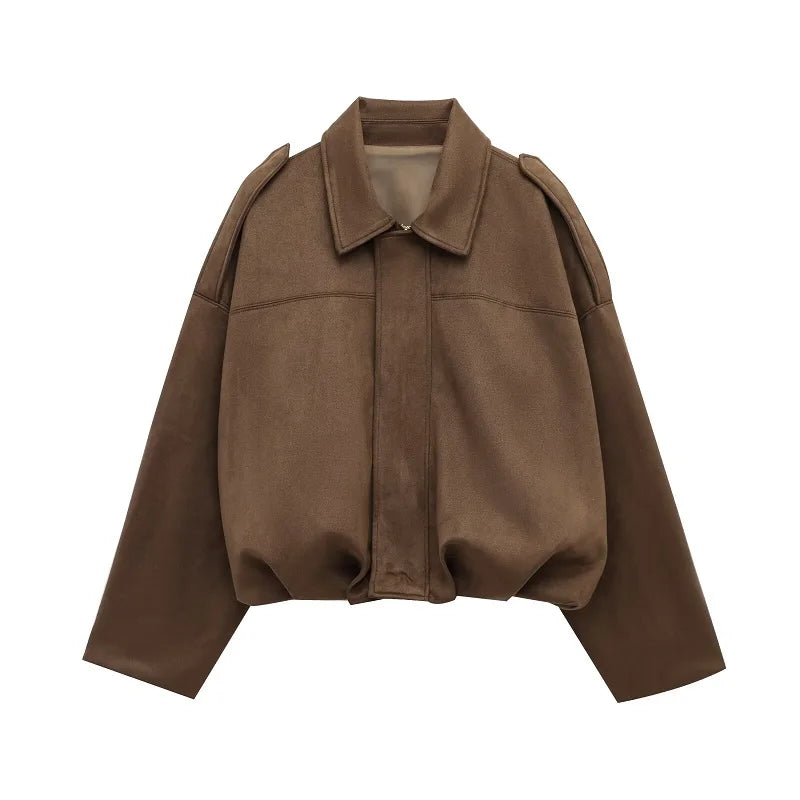 Glamsta - Suede Bomber Jack Oversized - Glamsta™